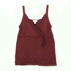 LOFT Crochet Beaded Tank Boho Festival M